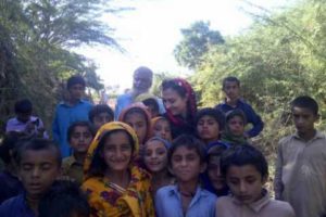 Marvi with children.